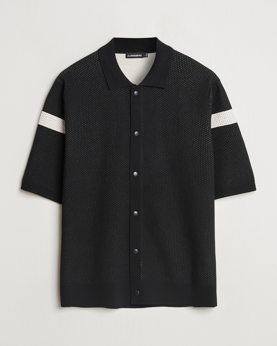 Herre | | J.Lindeberg | Rayne Short Sleeve Knitted Shirt Black
