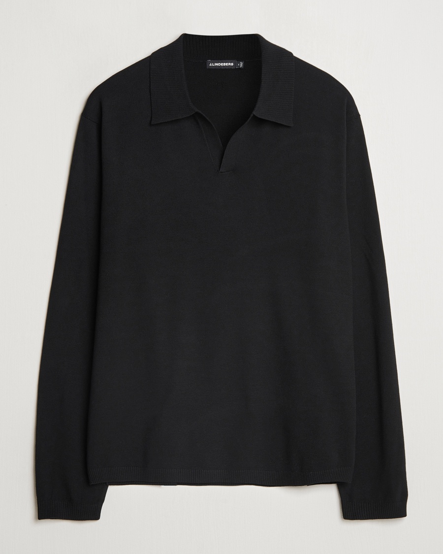 Herre | Langermet piké | J.Lindeberg | Rowan Long Sleeve Polo Black