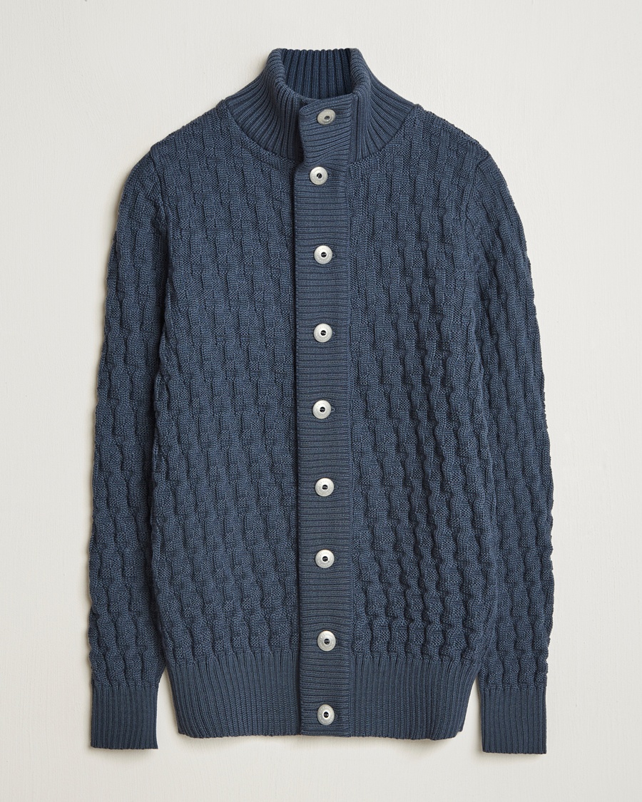 Herre | Cardigans | S.N.S. Herning | Stark Cable Cardigan Faded Mineral Blue