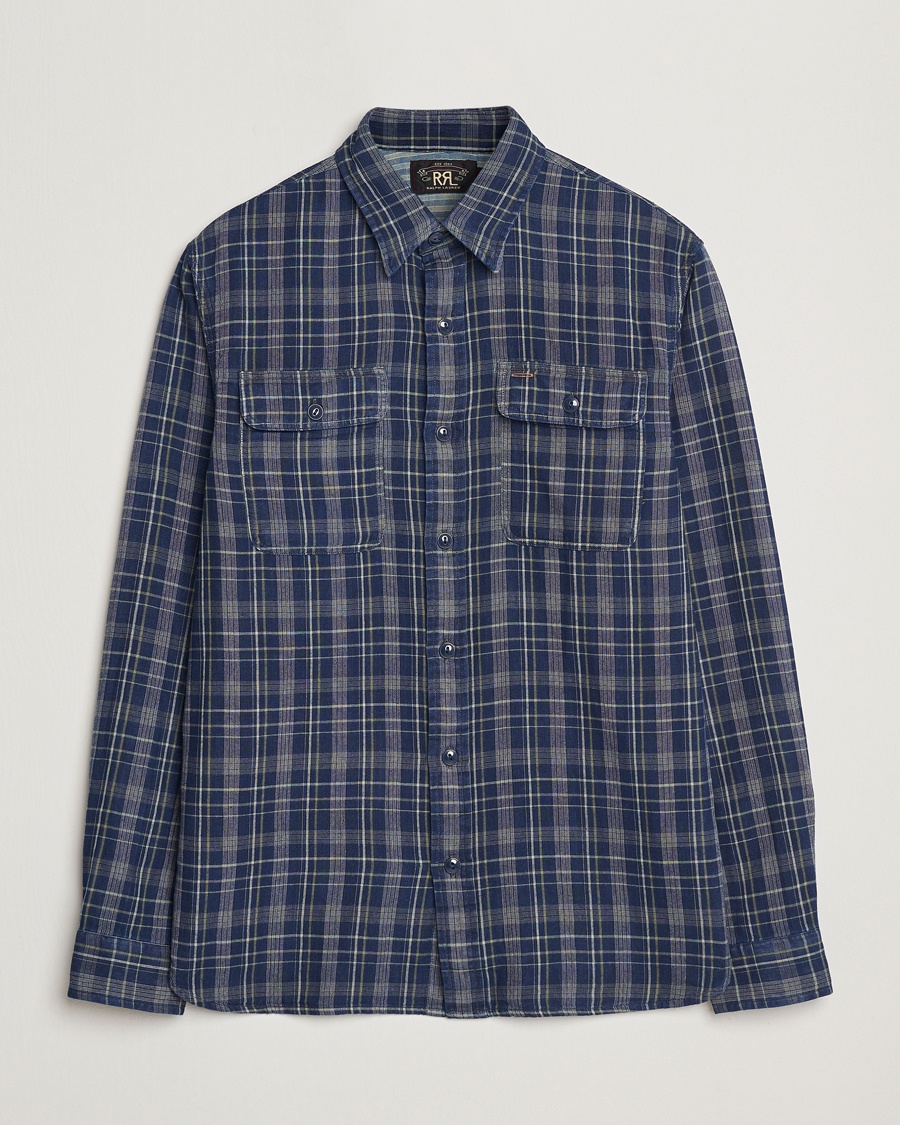 Herre | Casual | RRL | Matlock Double Pocket Shirt Indigo Plaid