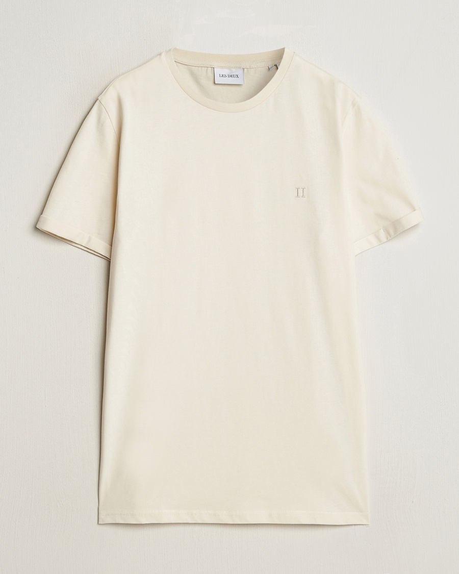 LES DEUX Nørregaard Tonal T-Shirt Ivory – Hvit