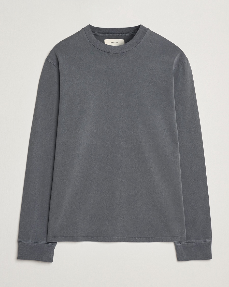 Herre | Langermede t-shirts | Jeanerica | Clement Crew Neck Sweatshirt Washed Black