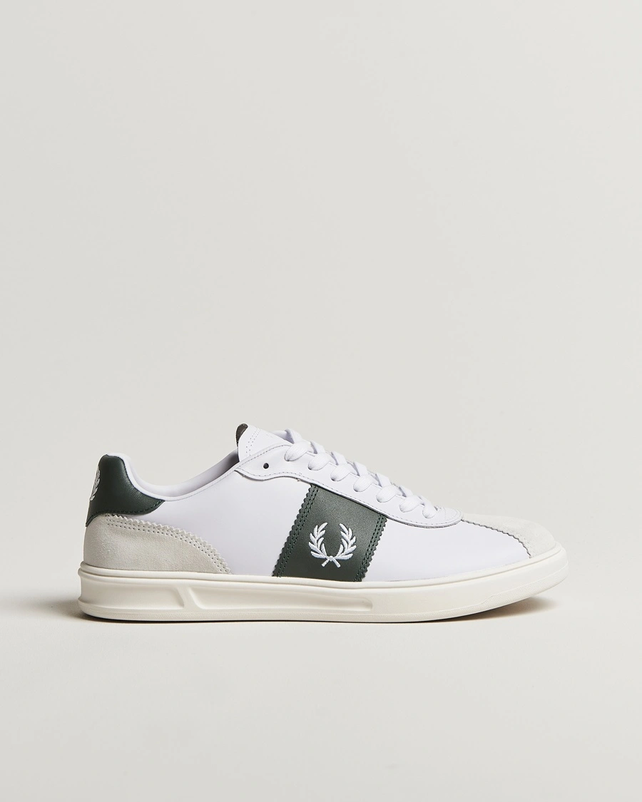 Herre | Fred Perry | Fred Perry | B4 Leather/Suede Sneaker White/Green