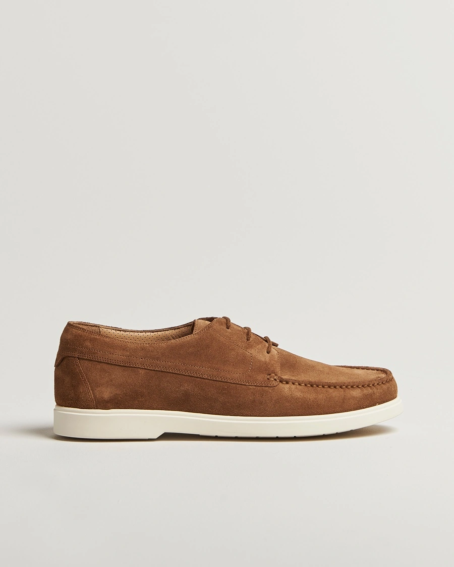 Herre | Loafers | Loake 1880 | Sardinia Suede Boat Shoe Loafers Chestnut