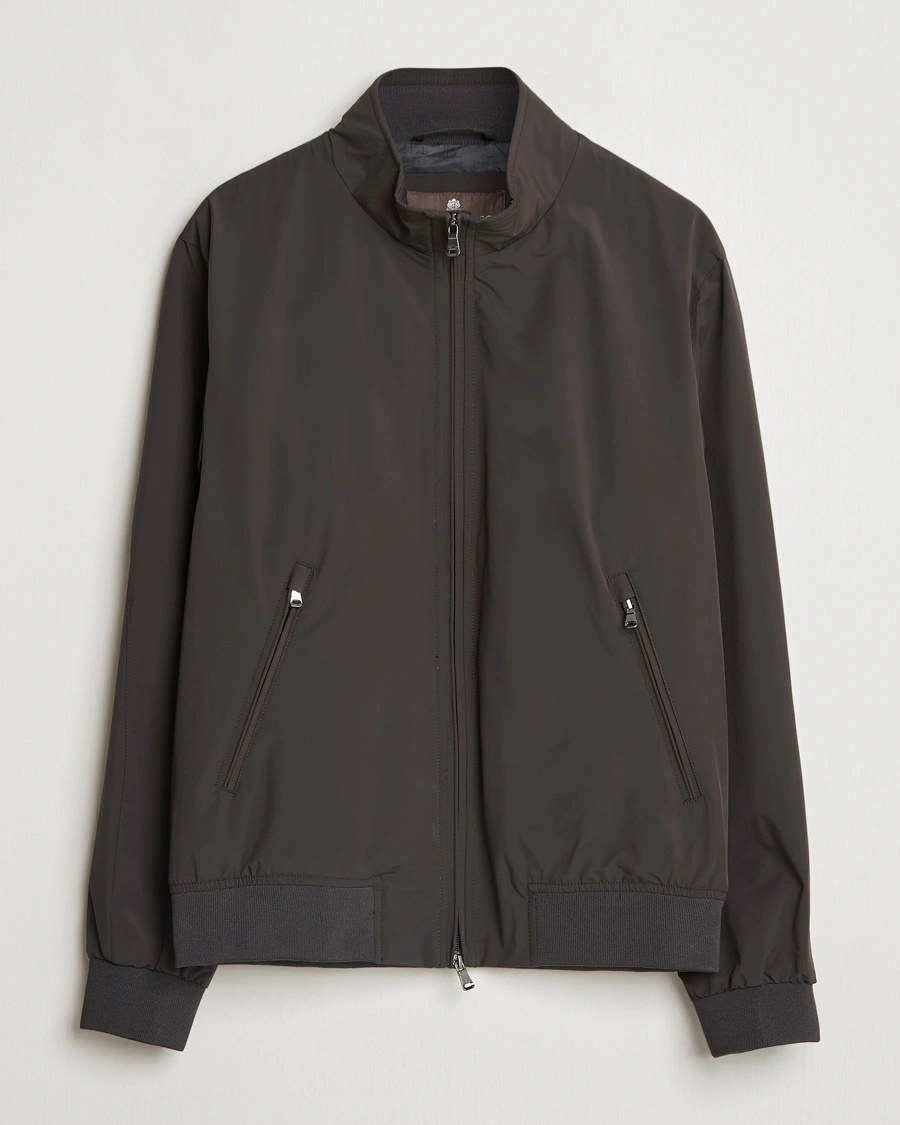 Oscar Jacobson Bomber Nylon Jacket Brown – Brun