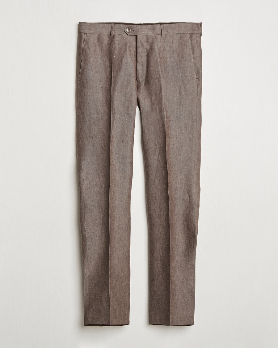 Herre | | Oscar Jacobson | Denz Linen Trousers Brown