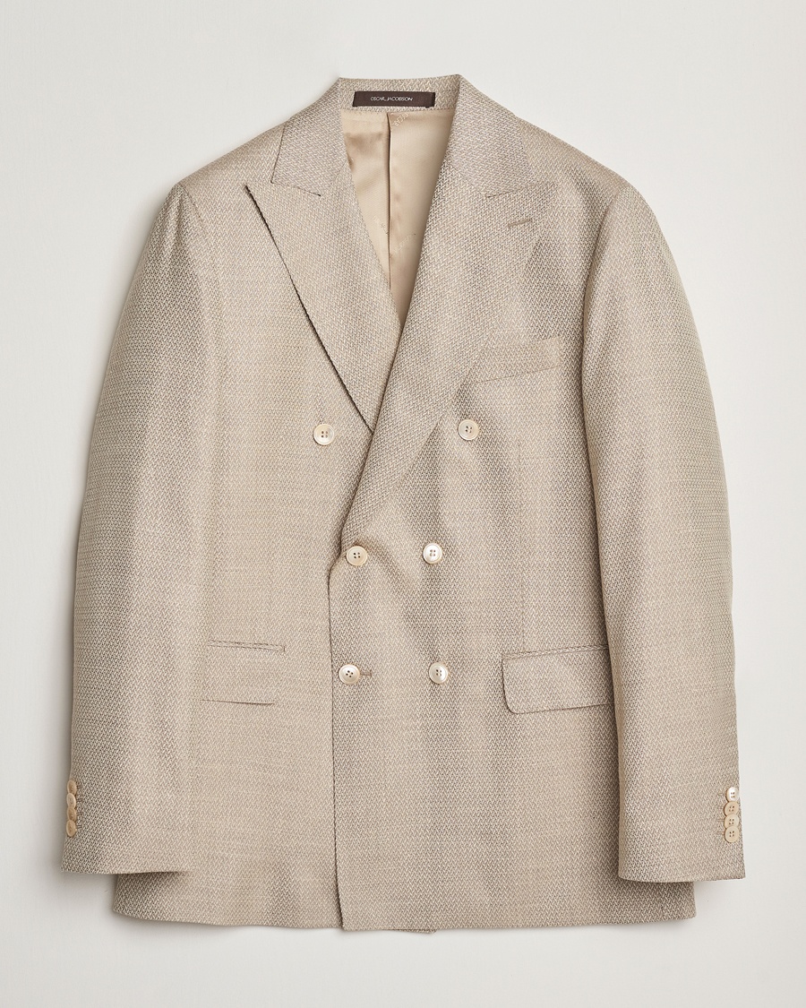 Herre | Oscar Jacobson | Oscar Jacobson | Farris DB Loro Piana Wool/Silk/Linen Blazer Beige