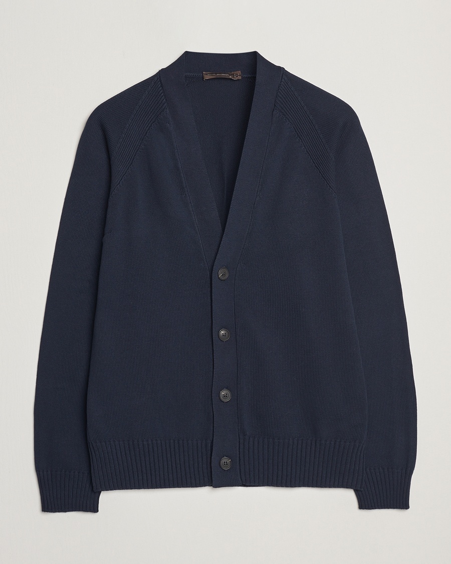 Herre | Cardigans | Oscar Jacobson | Hover Cotton Cardigan Navy