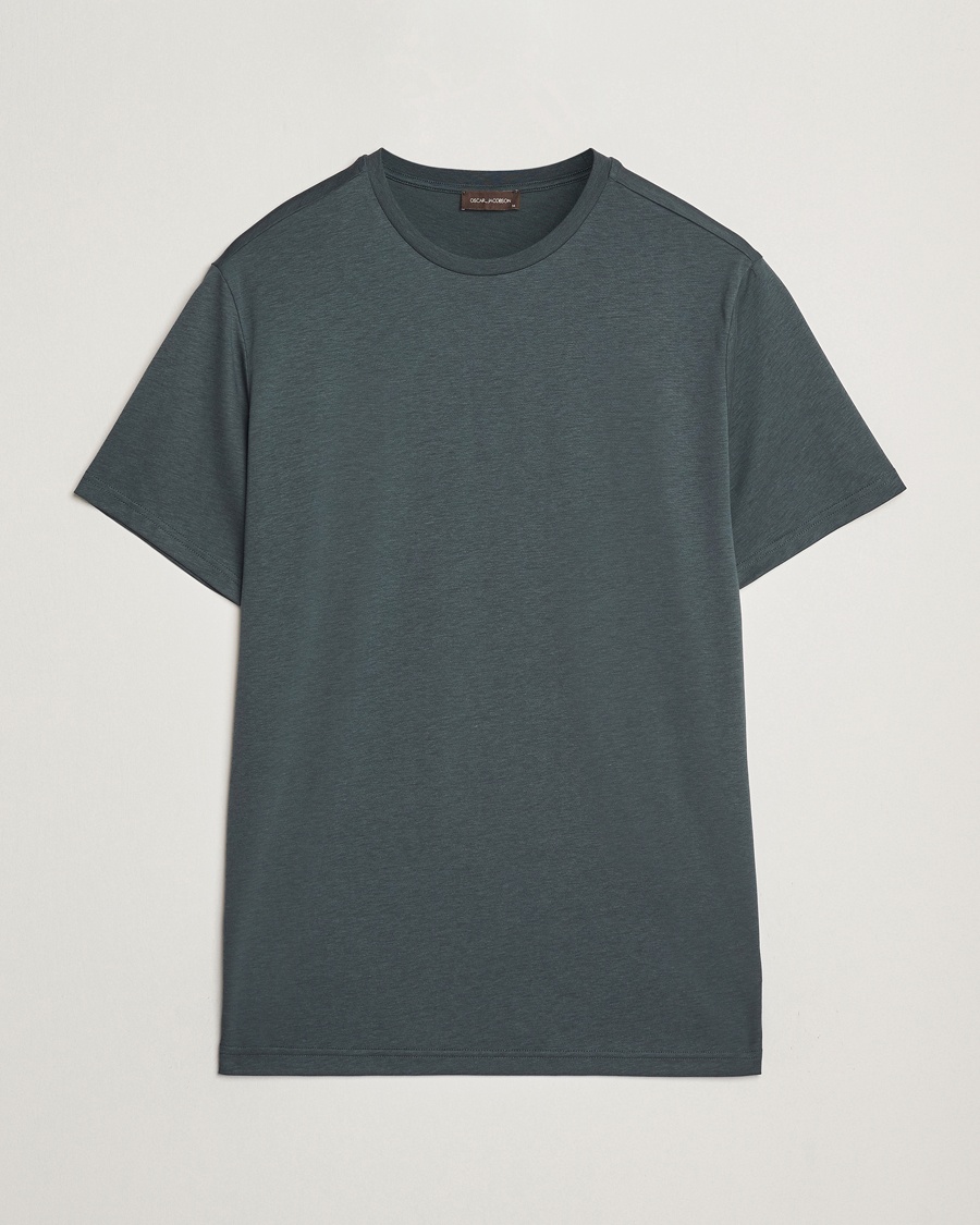 Herre | | Oscar Jacobson | Kim Cotton/Tencel T-Shirt Deep Green