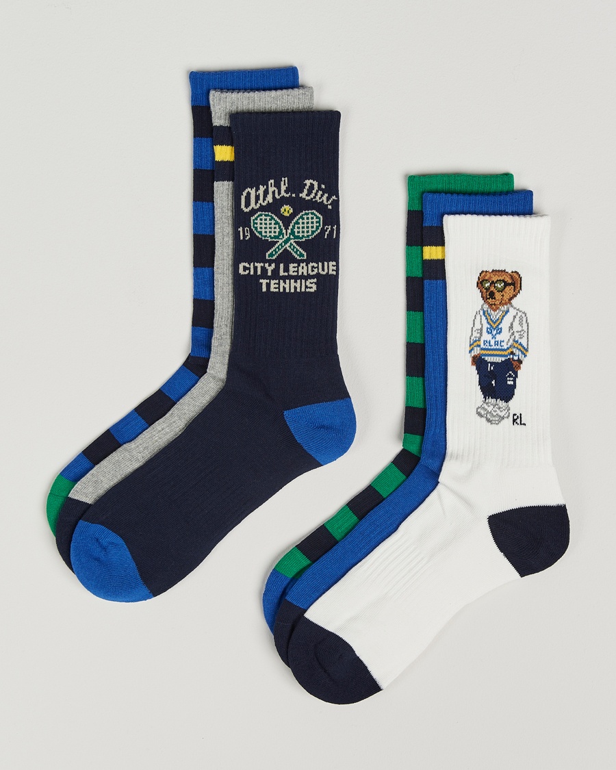 Herre | Business & Beyond | Polo Ralph Lauren | 6-Pack Mix Crew Sock Navy/Blue/White/Grey/Green
