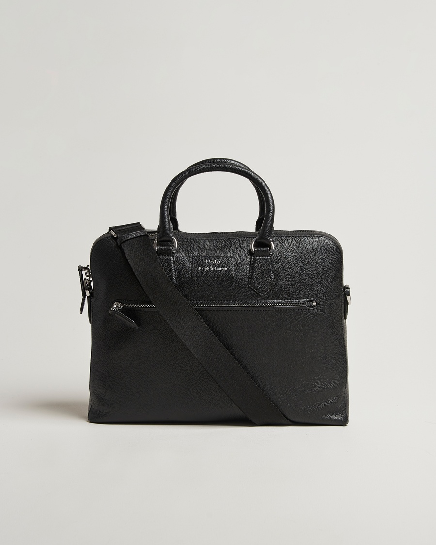 Polo Ralph LaurenPebble Leather BriefcaseBlack – Svart