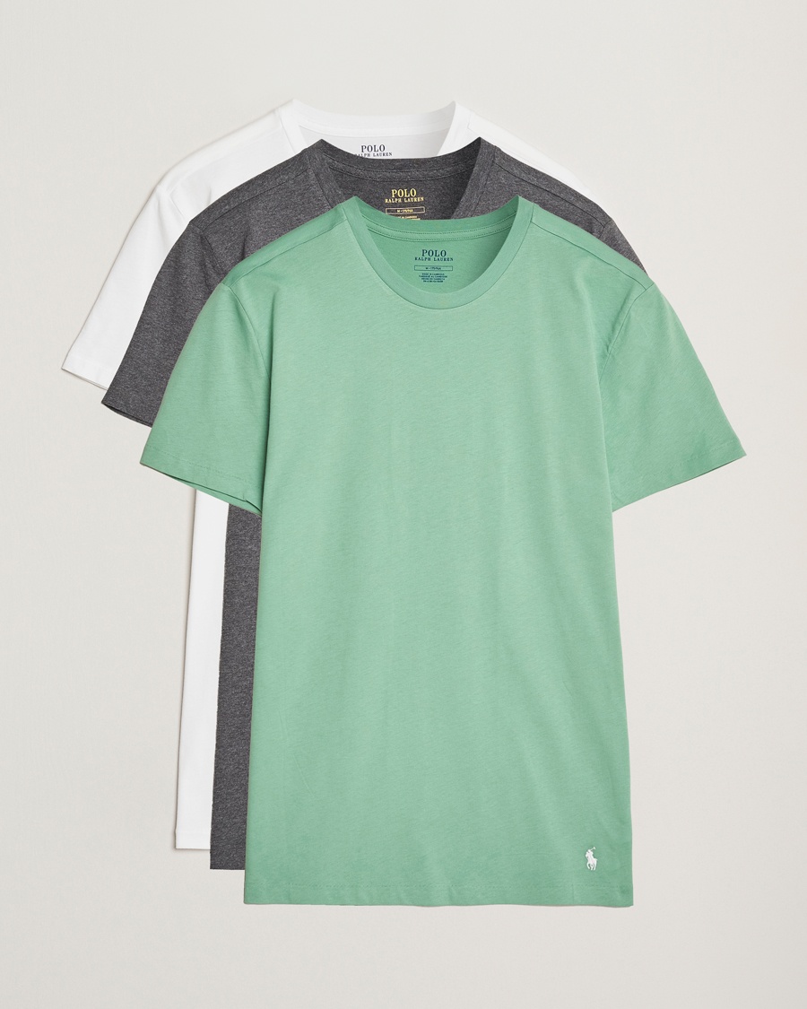 Herre |  | Polo Ralph Lauren | 3-Pack Crew Neck T-Shirt Grey/Green/White