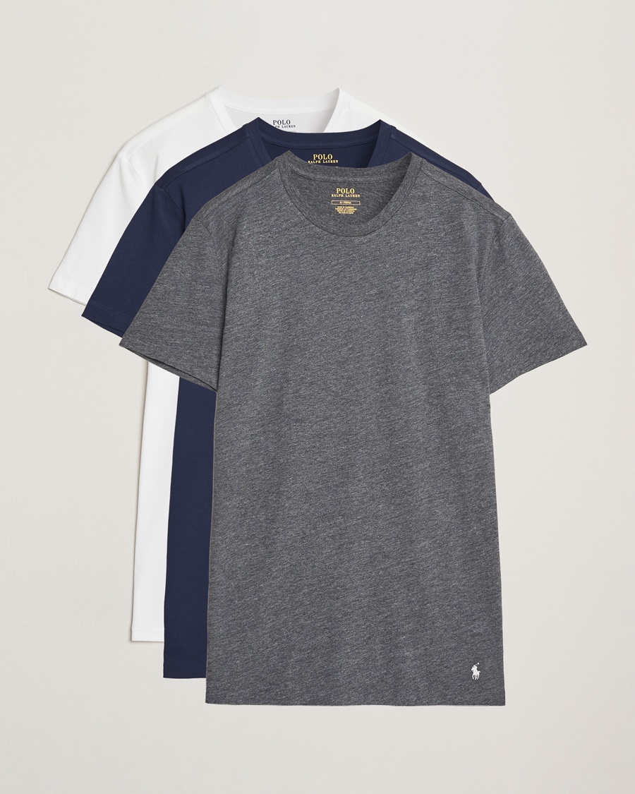 Herre | | Polo Ralph Lauren | 3-Pack Crew Neck T-Shirt Navy/Grey/White