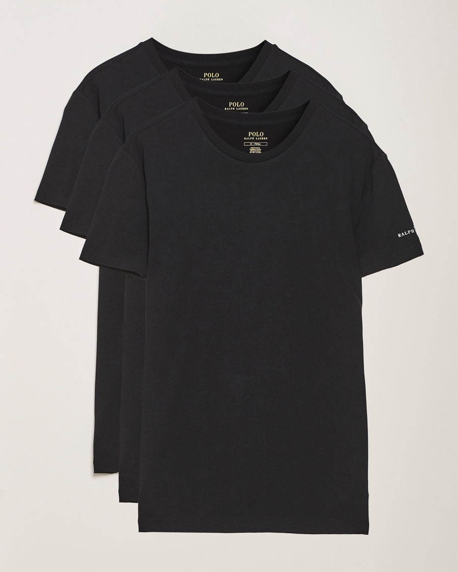 Herre | Svarte t-skjorter | Polo Ralph Lauren | 3-Pack Crew Neck T-Shirt Black