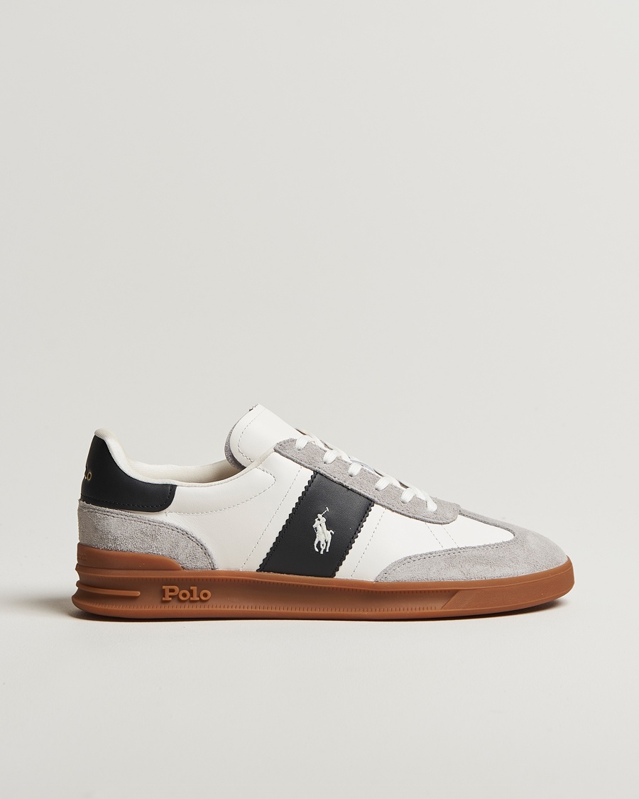 Herre | Tidsbegrenset sesongtilbud | Polo Ralph Lauren | Aera Leather/Suede Sneaker White/Grey