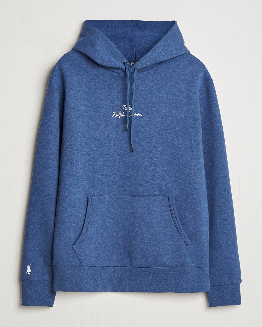 Herre | Business & Beyond | Polo Ralph Lauren | Center Logo Hoodie Derby Blue Heather