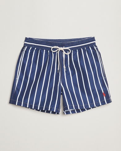 Polo Ralph Lauren Traveler Boxer Swimshorts Navy Vertical Wide Stripe – Blå