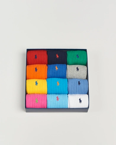  12-Pack Gift Box Cotton Ribbed Socks 
