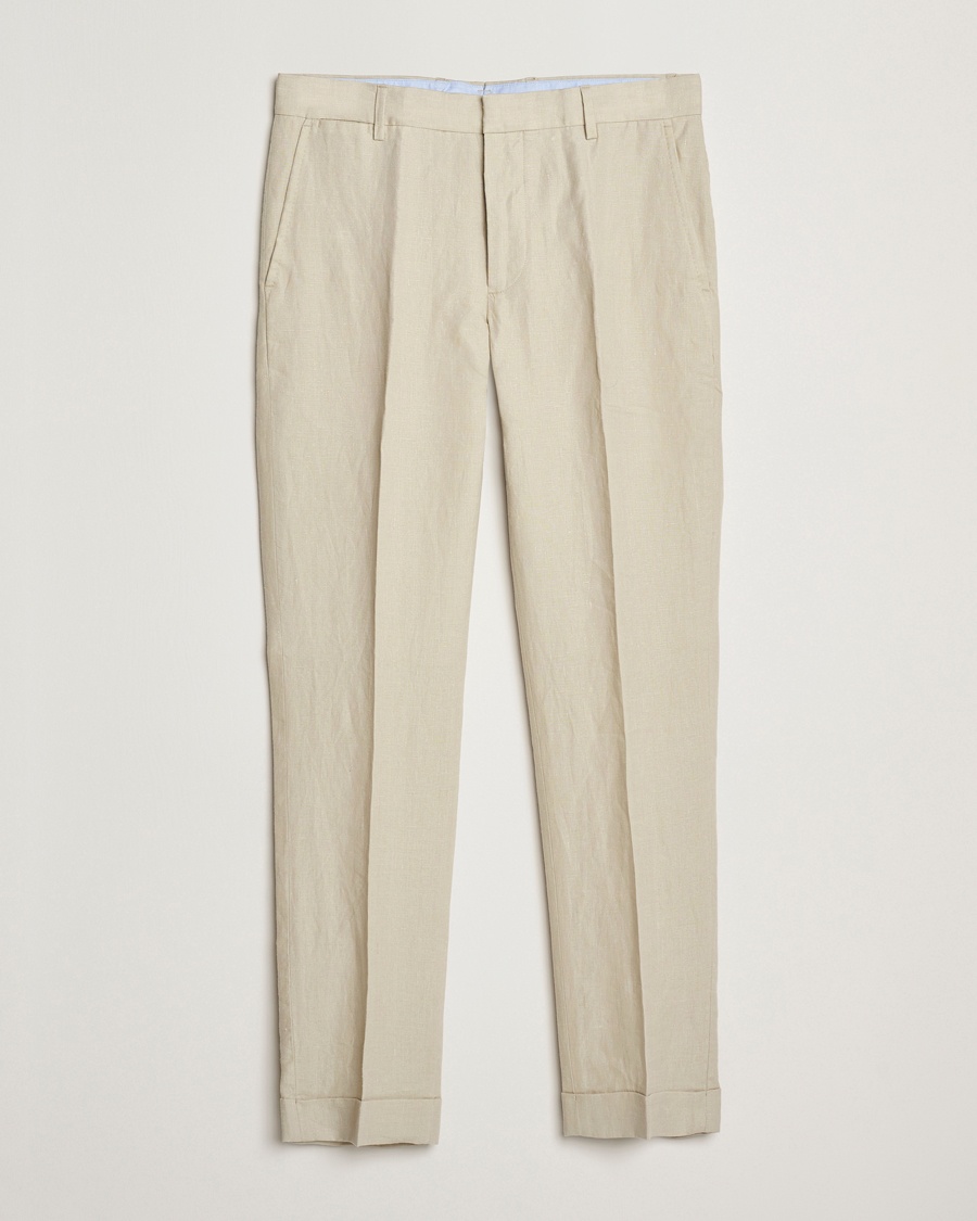 Herre | Bukser | Polo Ralph Lauren | Linen Pleated Trousers Spring Beige