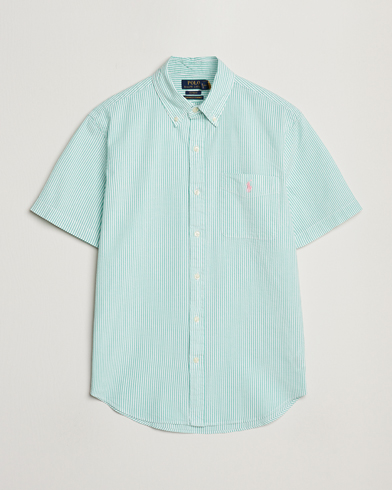 Herre | Casual | Polo Ralph Lauren | Seersucker Short Sleeve Striped Shirt Green/White