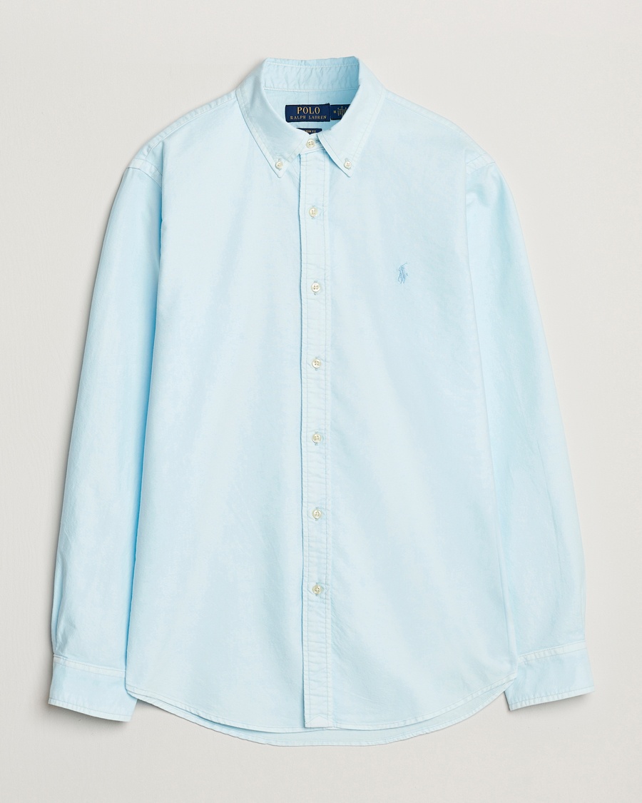 Herre | Skjorter | Polo Ralph Lauren | Custom Fit Dyed Oxford Shirt Sky