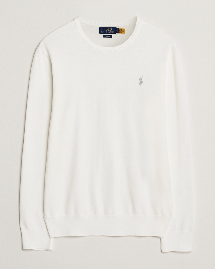 Polo Ralph Lauren Cotton Crew Neck Sweater Deckwash White – Hvit