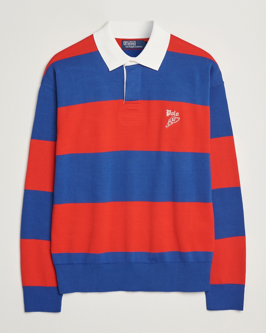 Herre | Rugbygensere | Polo Ralph Lauren | Knitted Striped Rugby Blue/Red