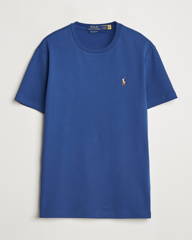 Herre | T-Shirts | Polo Ralph Lauren | Luxury Pima Cotton Crew Neck T-Shirt Annapolis Blue