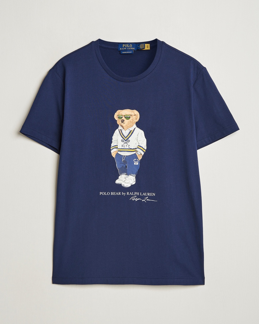 Herre | T-Shirts | Polo Ralph Lauren | Denim Bear Crew Neck T-Shirt Newport Navy
