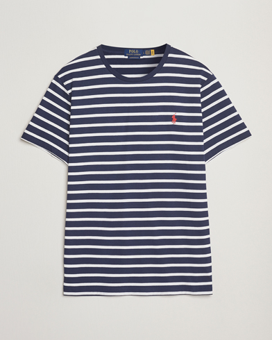 Herre | T-Shirts | Polo Ralph Lauren | Custom Slim Fit Striped T-Shirt Newport Navy/White