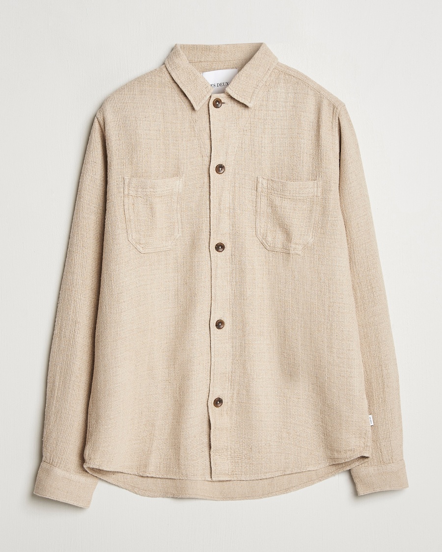 Herre | Overshirts | LES DEUX | Hamilton Viscose/Linen Overshirt Light Sand