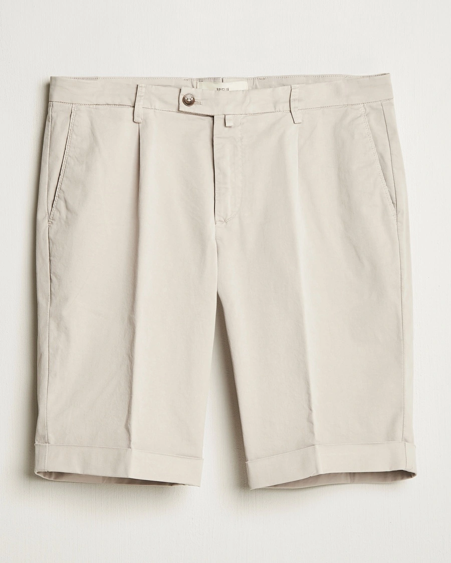 Herre | Chinosshorts | Briglia 1949 | Pleated Cotton Shorts Beige