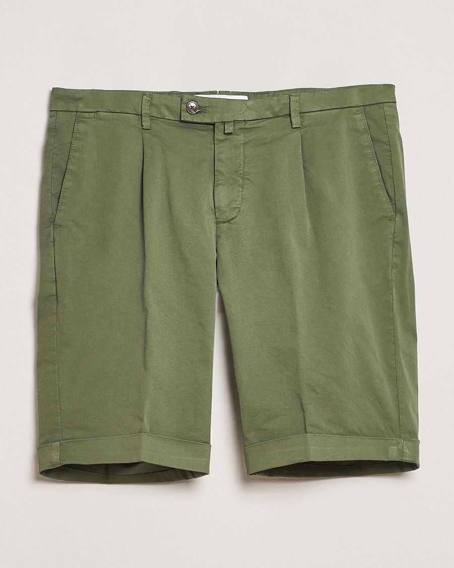 Herre | Chinosshorts | Briglia 1949 | Pleated Cotton Shorts Olive
