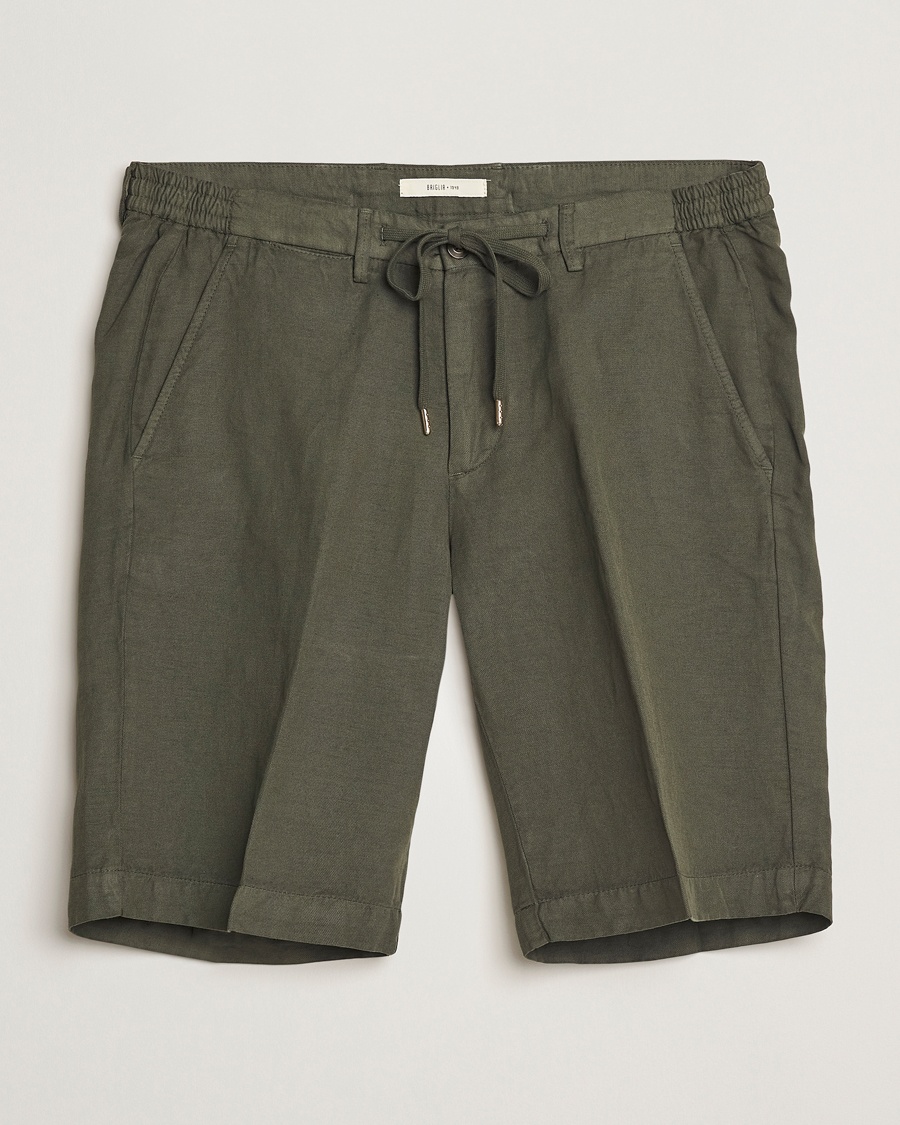 Herre | Linshorts | Briglia 1949 | Linen/Cotton Drawstring Shorts Olive