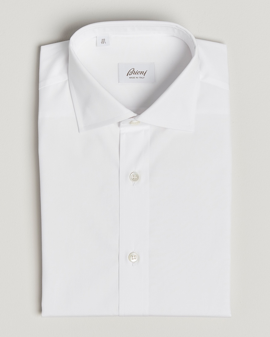 Brioni Slim Fit Dress Shirt White – Hvit
