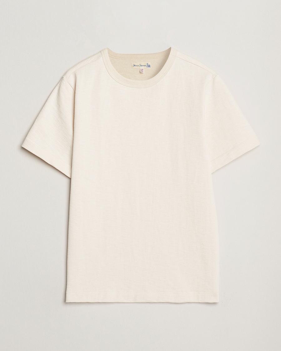 Merz b. Schwanen Relaxed Fit Loopwheeled Heavy T-Shirt Nature – Hvit