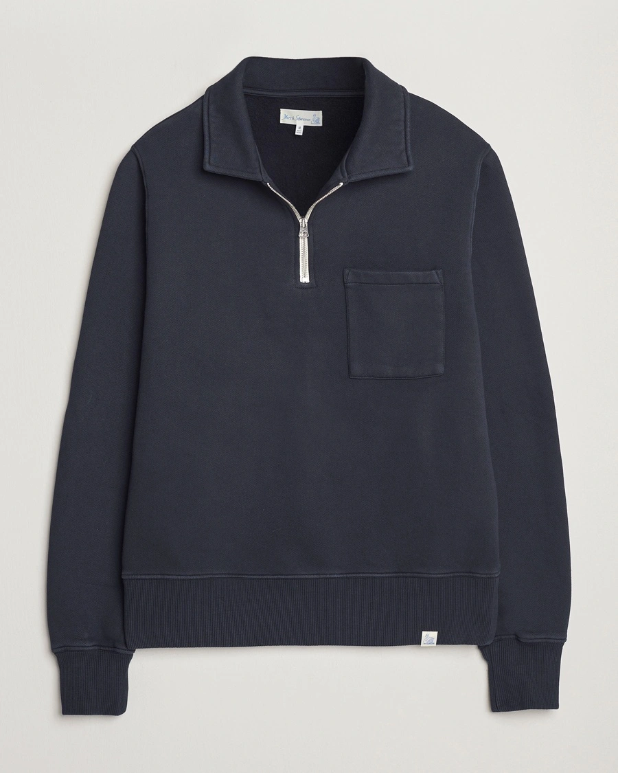 Herre | Half-zip | Merz b. Schwanen | Relaxed Fit Vintage Fleece Half Zip Sweat Charcoal