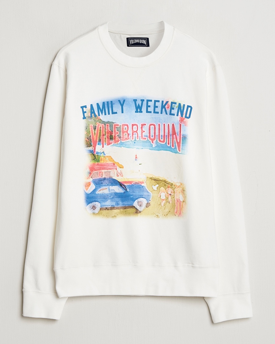 Herre | Sweatshirts | Vilebrequin | Printed Crew Neck Sweatshirt Off White