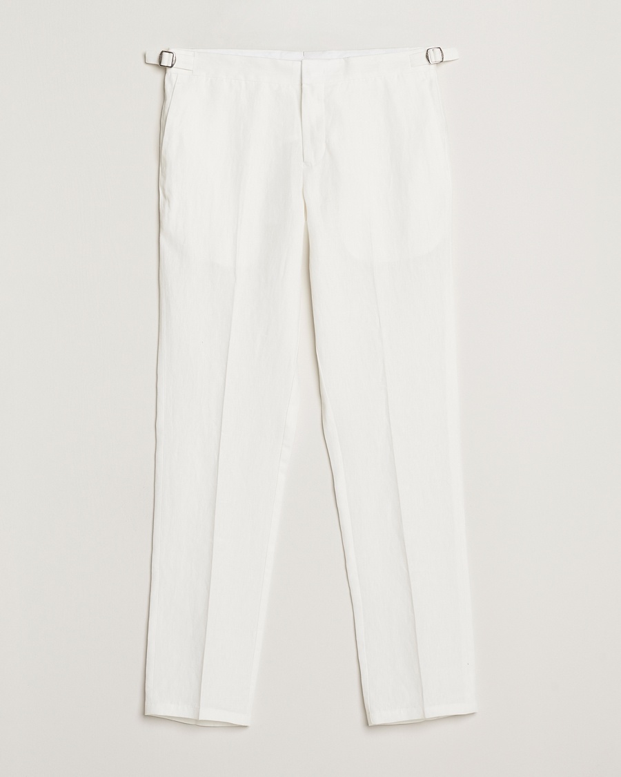 Orlebar Brown Griffon Italian Linen Trousers White Sand – Hvit