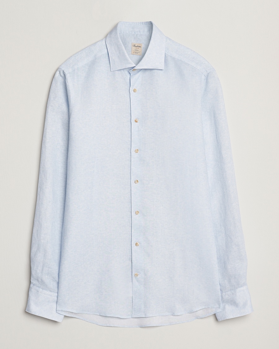Herre | | Stenströms | Slimline Linen/Lycell Shirt Blue