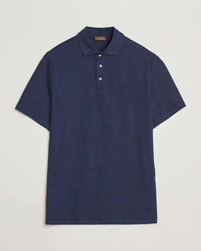 Stenströms Linen Polo Shirt Navy – Blå