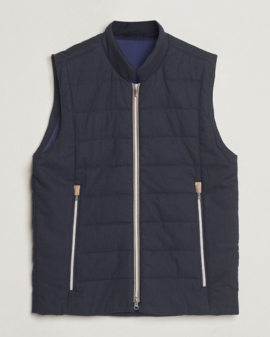 Herre | Fleecevester | Stenströms | Linen/Alcantar Vest Navy