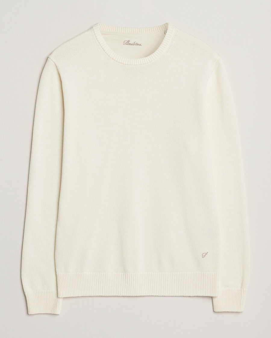 Stenströms Organic Cotton Knitted Sweater White – Hvit