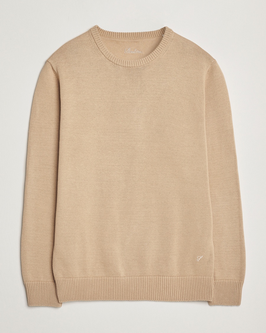 Herre | | Stenströms | Organic Cotton Knitted Sweater Beige