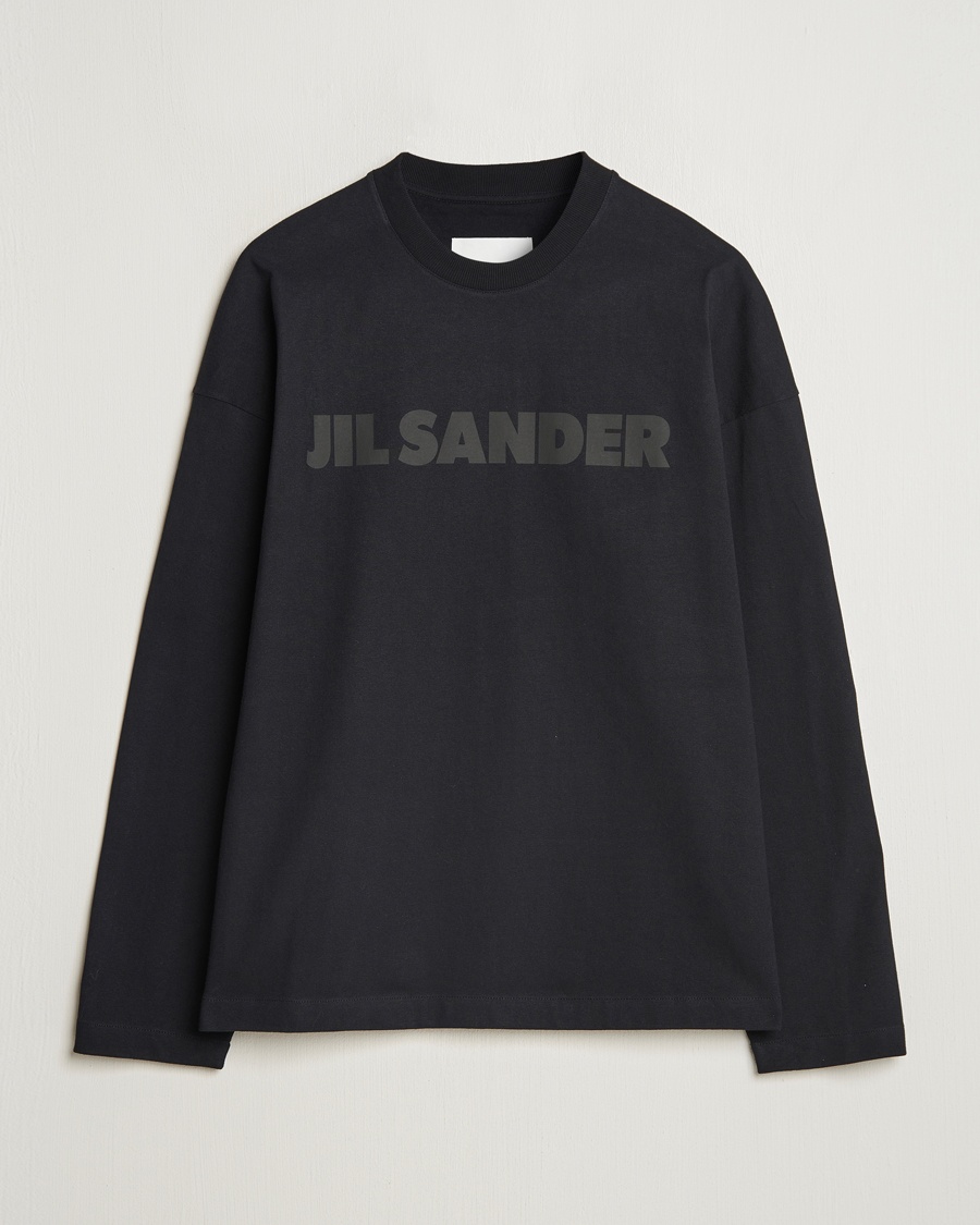 Herre | Sweatshirts | Jil Sander | Round Collar Tonal Logo Crew Neck Black