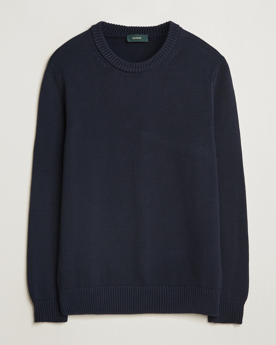 Herre | Tidsbegrenset sesongtilbud | Zanone | Soft Cotton Crewneck Sweater Navy