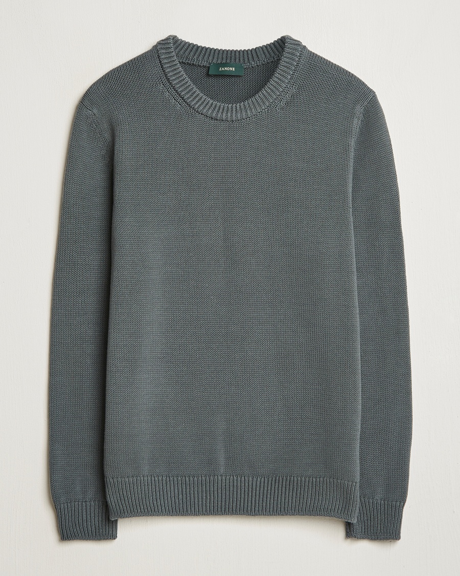Herre | Tidsbegrenset sesongtilbud | Zanone | Soft Cotton Crewneck Sweater Dark Green