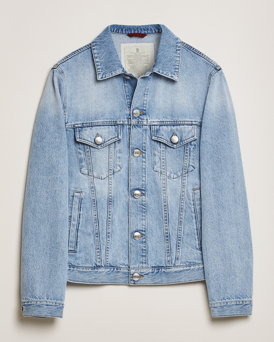 Herre | Jeansjakker | Brunello Cucinelli | Denim Jacket Light Blue