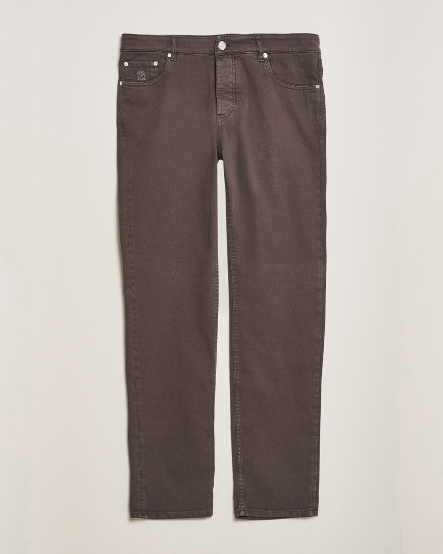 Herre | Bukser | Brunello Cucinelli | Slim Fit Bull Denim Pants Dark Brown