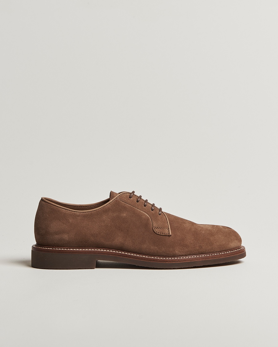 Herre | Derbys | Brunello Cucinelli | Plain Toe Derby Brown Suede